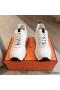 Hermes Men's Impulse Sneakers in White Fabric and Leather