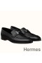 Hermes Men's Paris Loafers In Black Calfskin