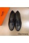 Hermes Men's Paris Loafers In Black Calfskin