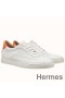 Hermes Men's Quicker Sneakers In White Calfskin