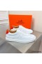 Hermes Men's Quicker Sneakers In White Calfskin