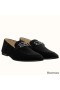 Hermes Men's Tenor Loafers In Black Suede Leather