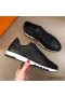 Hermes Men's Trail Sneakers In Black Calfskin Leather