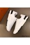 Hermes Men's Trail Sneakers In White Calfskin Leather