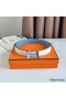 Hermes Mini Constance 24mm Belt in Blue Epsom Leather and White Swift Leather