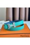 Hermes Mini Constance 24mm Belt in Green Epsom Leather and Blue Swift Leather
