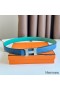 Hermes Mini Constance 24mm Belt in Green Epsom Leather and Blue Swift Leather