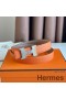 Hermes Mini Constance 24mm Belt in Orange Epsom Leather and Blue Swift Leather