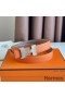 Hermes Mini Constance 24mm Belt in Orange Epsom Leather and Blue Swift Leather