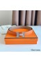 Hermes Mini Constance 24mm Belt in Orange Epsom Leather and Blue Swift Leather