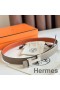 Hermes Mini Constance 24mm Belt in Taupe Epsom Leather and Tan Swift Leather
