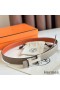 Hermes Mini Constance 24mm Belt in Taupe Epsom Leather and Tan Swift Leather