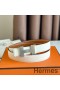 Hermes Mini Constance 24mm Belt in White Epsom Leather and Gold Swift Leather