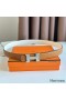 Hermes Mini Constance 24mm Belt in White Epsom Leather and Gold Swift Leather