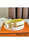 Hermes Mini Constance 24mm Belt in White Epsom Leather and Yellow Swift Leather