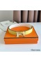 Hermes Mini Constance 24mm Belt in White Epsom Leather and Yellow Swift Leather