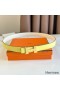 Hermes Mini Constance 24mm Belt in White Epsom Leather and Yellow Swift Leather