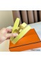 Hermes Mini Constance 24mm Belt in White Epsom Leather and Yellow Swift Leather