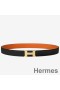 Hermes Mini Constance 24mm Reversible Belt Black/Orange