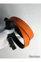 Hermes Mini Constance 24mm Reversible Belt Black/Orange