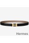 Hermes Mini Constance 24mm Reversible Belt Black/Taupe