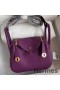 Hermes Mini Lindy Handmade Bag In Anemone Clemence Leather