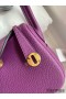 Hermes Mini Lindy Handmade Bag In Anemone Clemence Leather