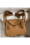 Hermes Mini Lindy Handmade Bag In Biscuit Clemence Leather