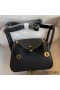 Hermes Mini Lindy Handmade Bag In Black Clemence Leather