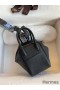 Hermes Mini Lindy Handmade Bag In Black Clemence Leather