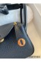 Hermes Mini Lindy Handmade Bag In Black Clemence Leather