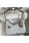 Hermes Mini Lindy Handmade Bag In Blue Brume Clemence Leather