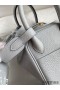 Hermes Mini Lindy Handmade Bag In Blue Brume Clemence Leather