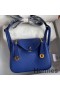 Hermes Mini Lindy Handmade Bag In Blue Electric Clemence Leather
