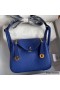 Hermes Mini Lindy Handmade Bag In Blue Electric Clemence Leather