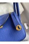 Hermes Mini Lindy Handmade Bag In Blue Electric Clemence Leather