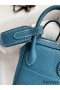 Hermes Mini Lindy Handmade Bag In Blue Jean Clemence Leather