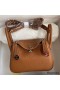 Hermes Mini Lindy Handmade Bag In Gold Clemence Leather