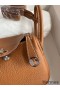 Hermes Mini Lindy Handmade Bag In Gold Clemence Leather