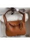Hermes Mini Lindy Handmade Bag In Gold Swift Leather