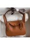 Hermes Mini Lindy Handmade Bag In Gold Swift Leather