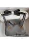 Hermes Mini Lindy Handmade Bag In Gris Meyer Clemence Leather