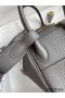 Hermes Mini Lindy Handmade Bag In Gris Meyer Clemence Leather