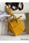 Hermes Mini Lindy Handmade Bag In Jaune Ambre Clemence Leather