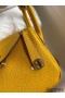 Hermes Mini Lindy Handmade Bag In Jaune Ambre Clemence Leather