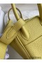 Hermes Mini Lindy Handmade Bag In Jaune Poussin Clemence Leather