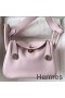 Hermes Mini Lindy Handmade Bag In Mauve Pale Swift Leather