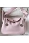 Hermes Mini Lindy Handmade Bag In Mauve Pale Swift Leather