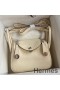 Hermes Mini Lindy Handmade Bag In Nata Clemence Leather