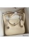 Hermes Mini Lindy Handmade Bag In Nata Clemence Leather